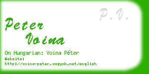 peter voina business card